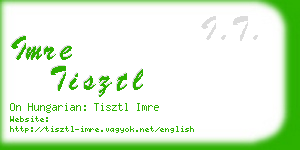imre tisztl business card